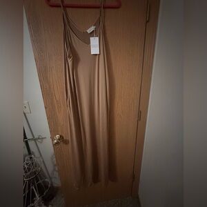 Ninexis Good Energy Full Size Cami Side Slit Maxi Dress in Camel- NWT- 1X